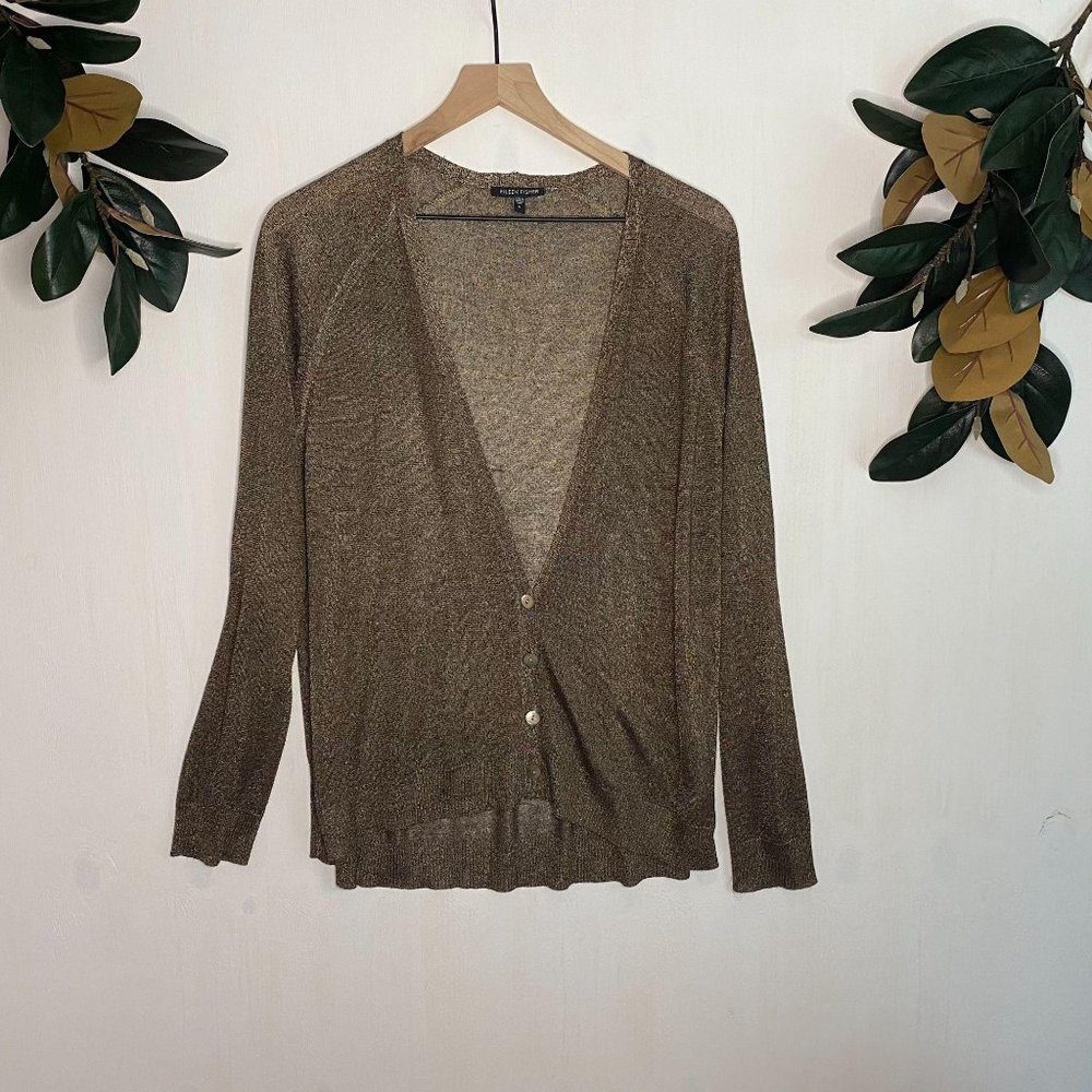 Eileen Fisher Brown Lightweight Button Cardigan